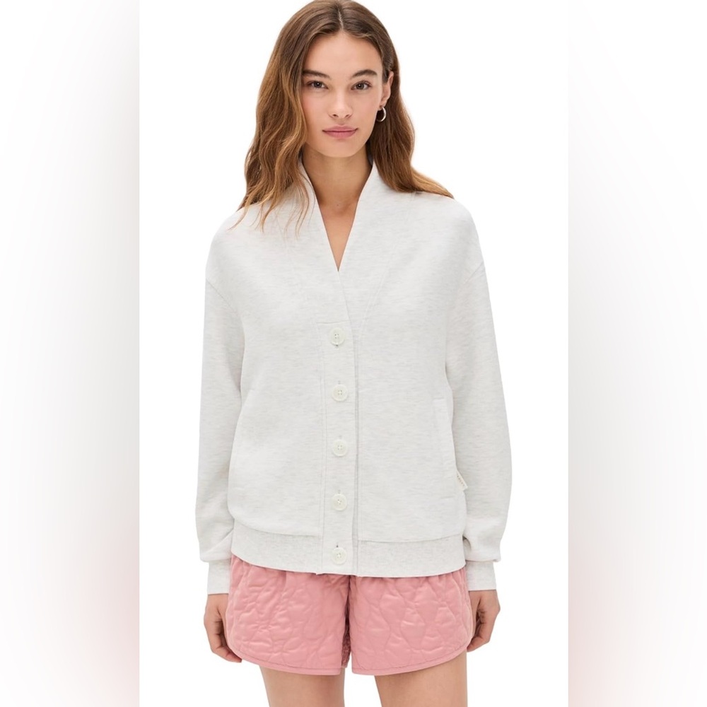 Varley DoubleSoft Celeste Button Through Sweat Cardigan XS NWT